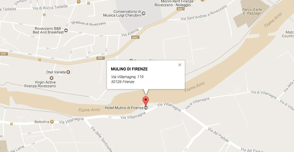 mappa come arrivare hotel Mulino di Firenze